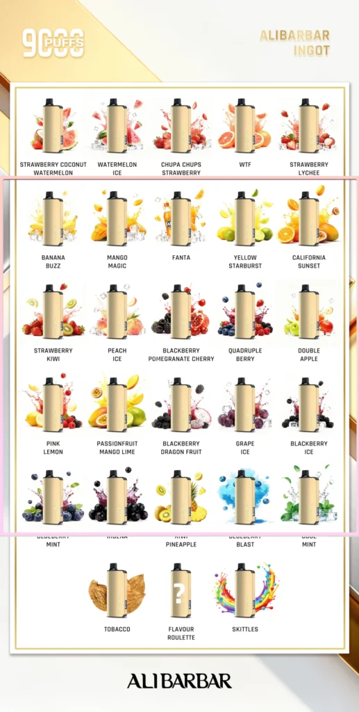 Alibarbar Ingot 9000 Puffs Review: Complete Flavour List & Australia User Guide